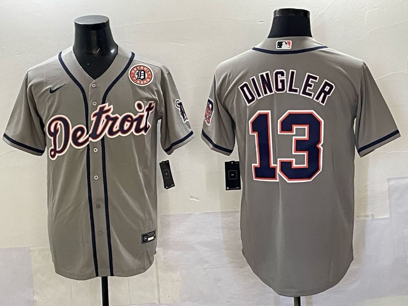 Men 2025 Detroit Tigers #13 Dingler Grey Nike MLB Jersey 07->houston astros->MLB Jersey